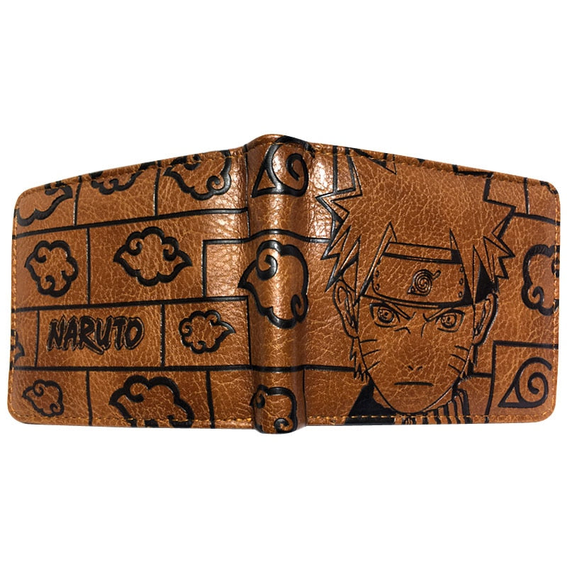 Anime Monokuma/Naruto/Dragonball Z Logo Brown Bifold Wallet
