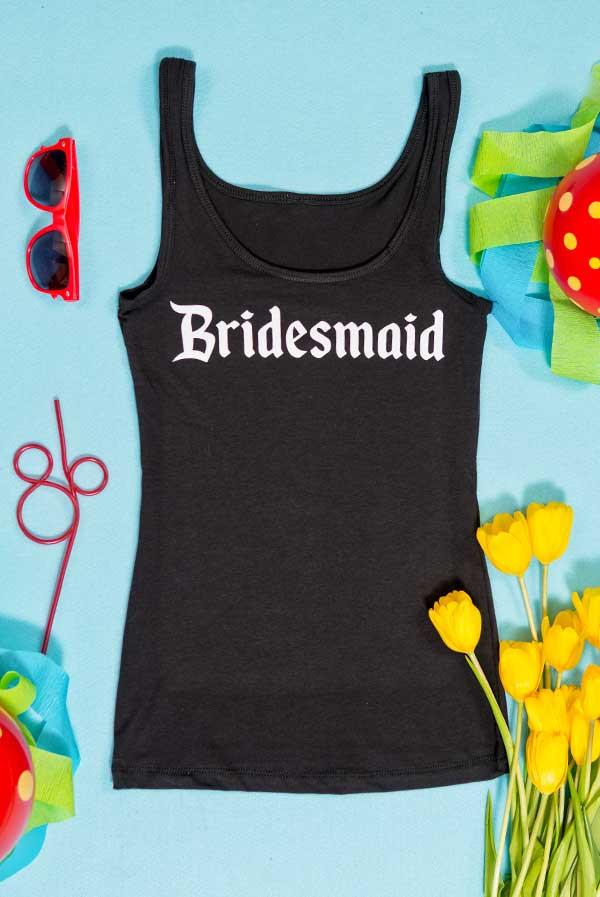 Whimsical Bachelorette Party Shirts | Snow Bride and the Seven Bridesmaids | Fitted Tanks