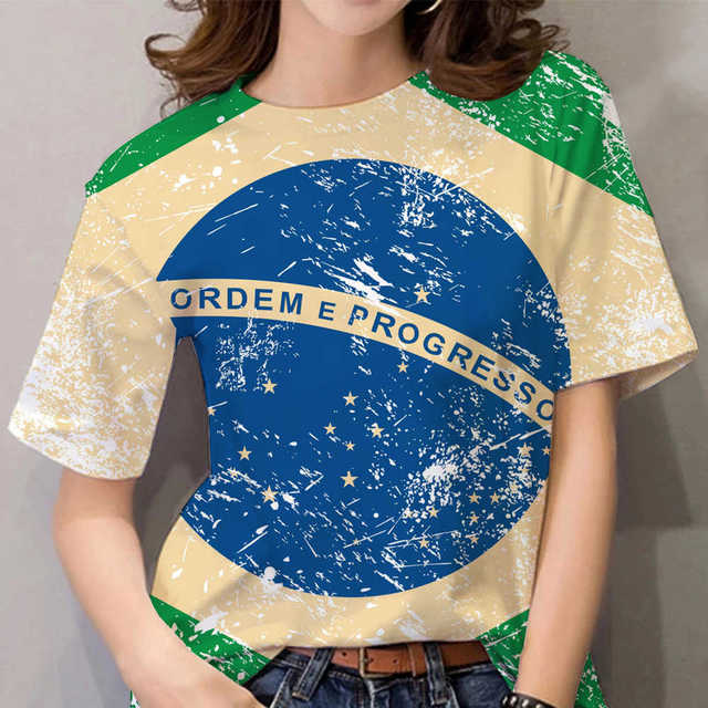 Brazil Flag 3D Print Women's T-shirt