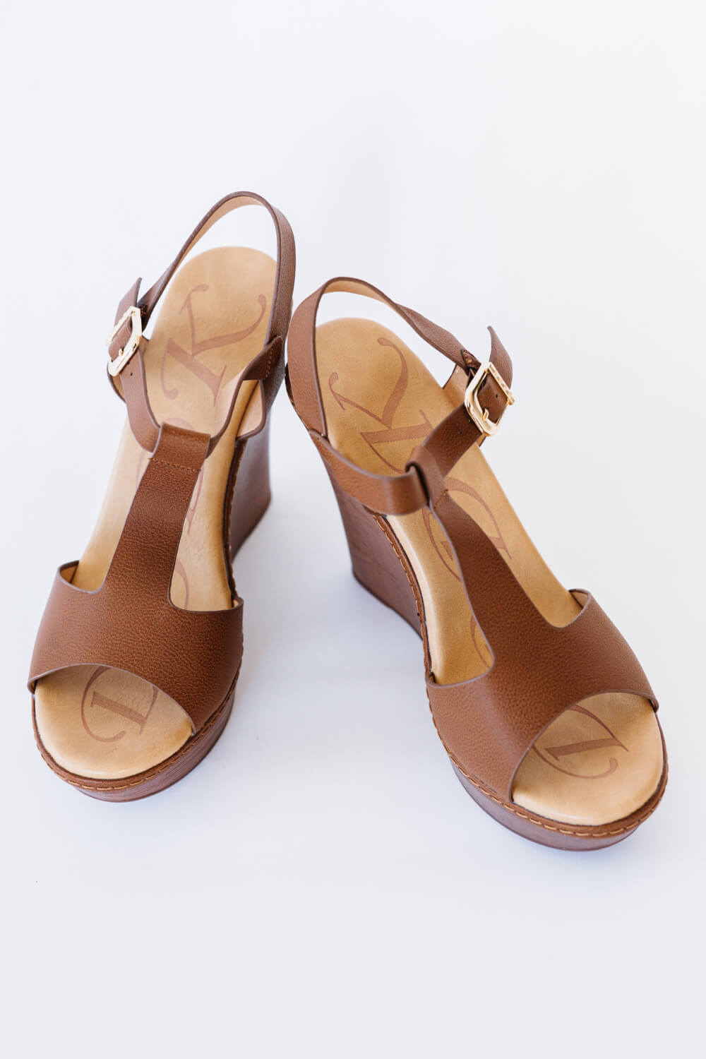 Tan Wedge Platform Sandals
