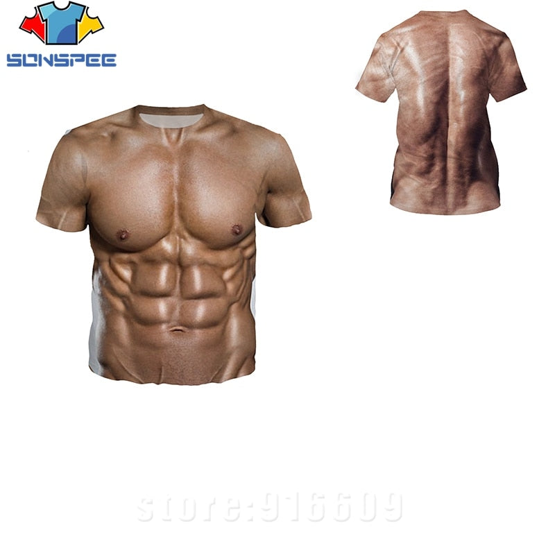 3D Printed Fake Muscle T-shirts