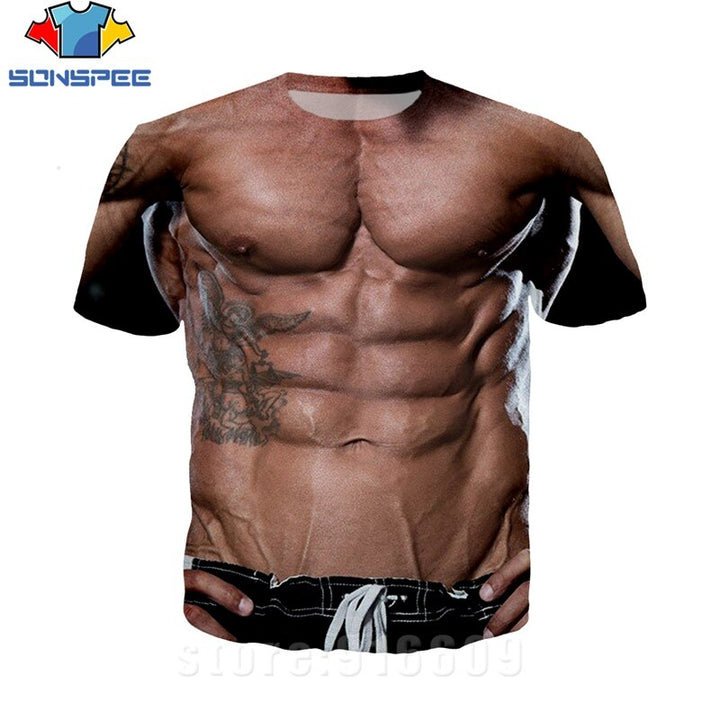 3D Printed Fake Muscle T-shirts