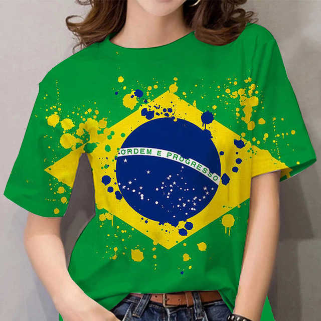 Brazil Flag 3D Print Women's T-shirt