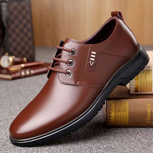 Thick-soled Laced Up Mens Shoes