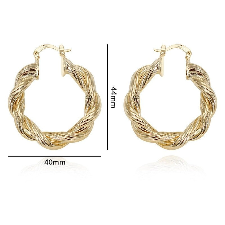 Golden Metal Twisted Earrings