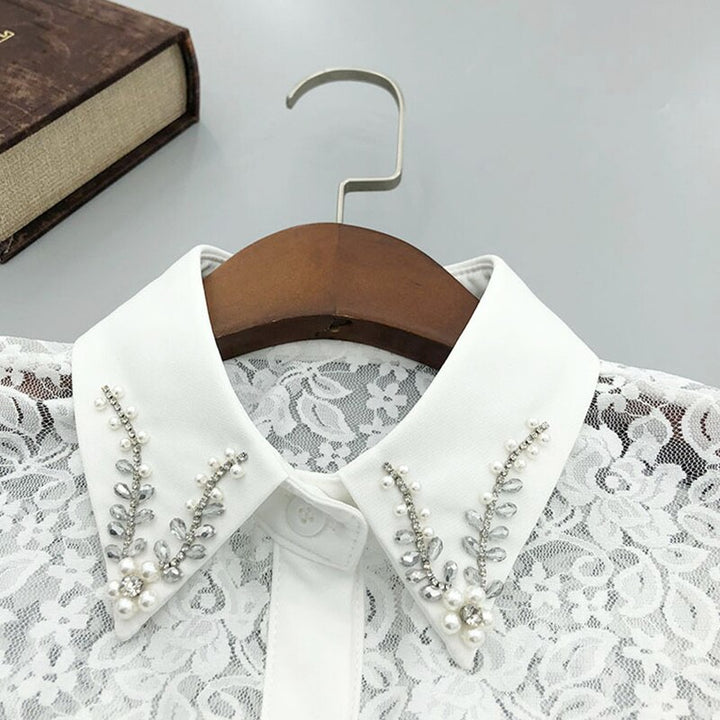 Women's Handmade Beads Embroidery Fake Collar
