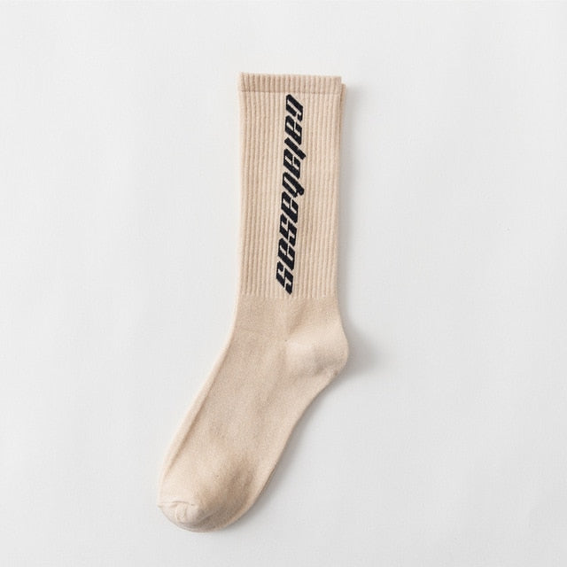 Fashion Men Cotton Socks Women Streetwear Kanye West Ins Crew Socks Hip Hop Letter Calabasas Socks Long Skateboard Sock