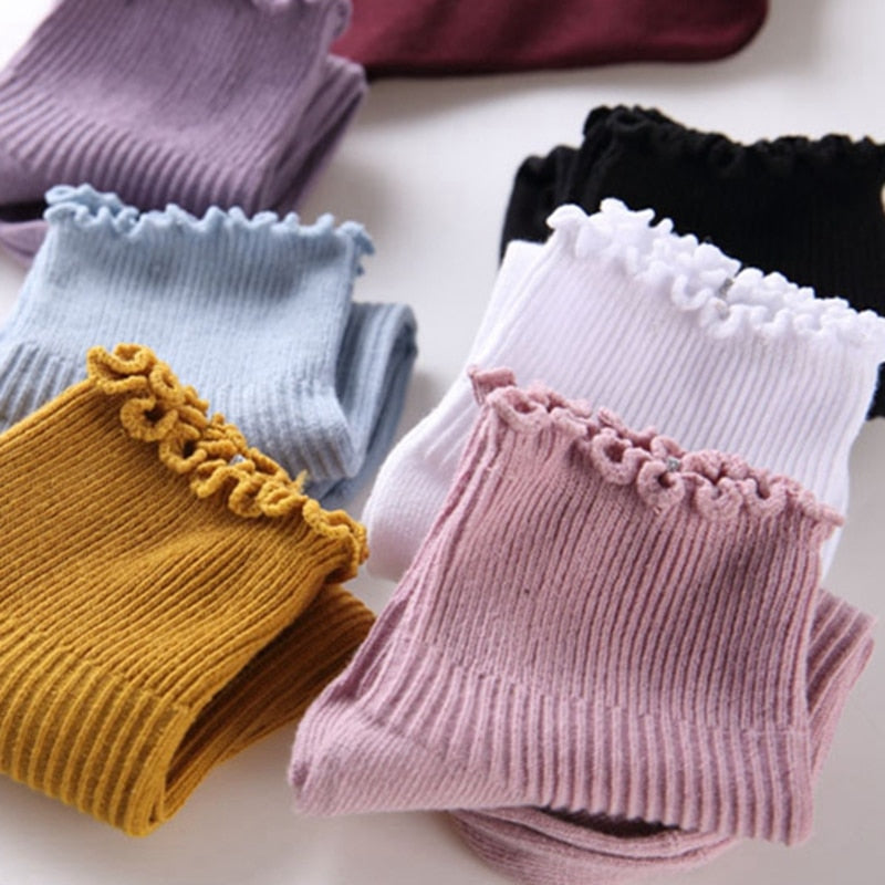 Lace Ruffles Soft Cotton Women Socks