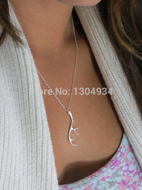 Jisensp Fashion Vintage Jewelry Deer Antler Necklace for Women