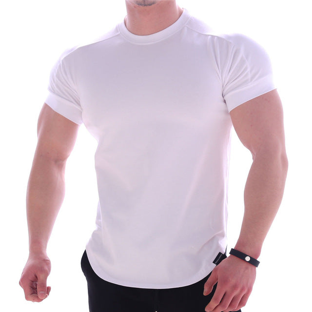 Men High Elastic Slim Fit T-shirt