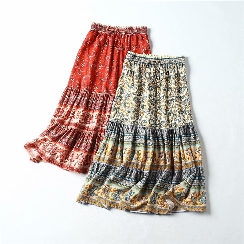 Women's Printed Bohemian Skirt