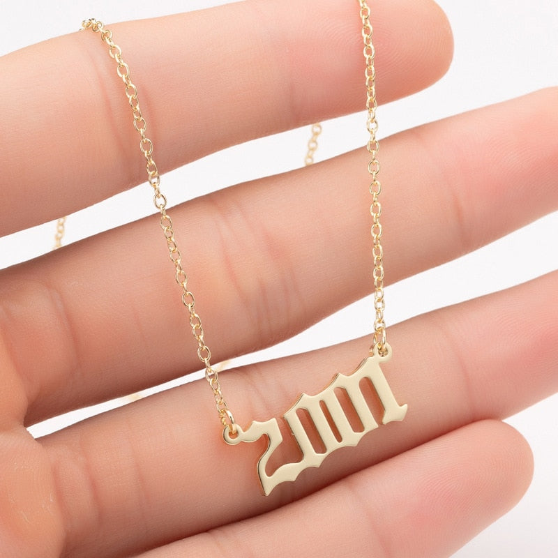 Women Personalized Necklace Special Date Year Number