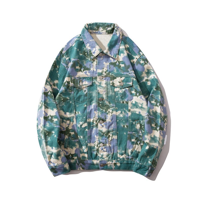 Camouflage Tie Dye Denim Jacket