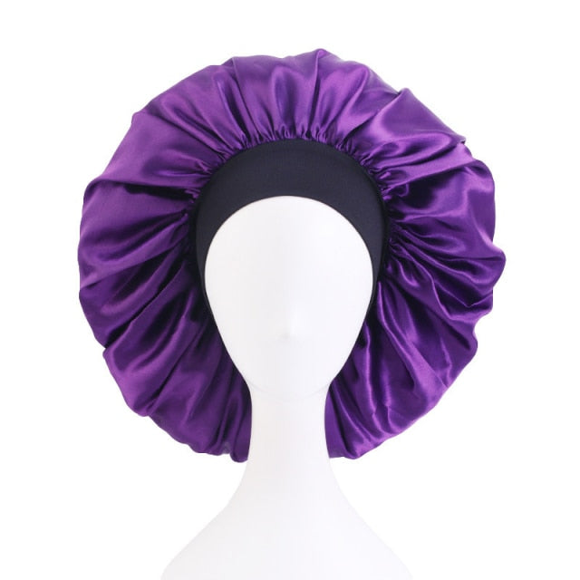 Women Satin Round Cap Sleep Hat Hair Protection Care