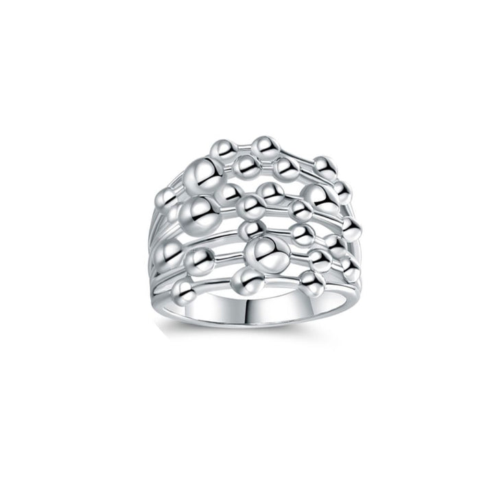 18K White Gold Plated Bubble Ring