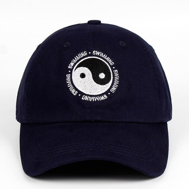 Mac Miller Dad Hat 100% Cotton Swimming Yin and Yang Gossip Embroidered Hat