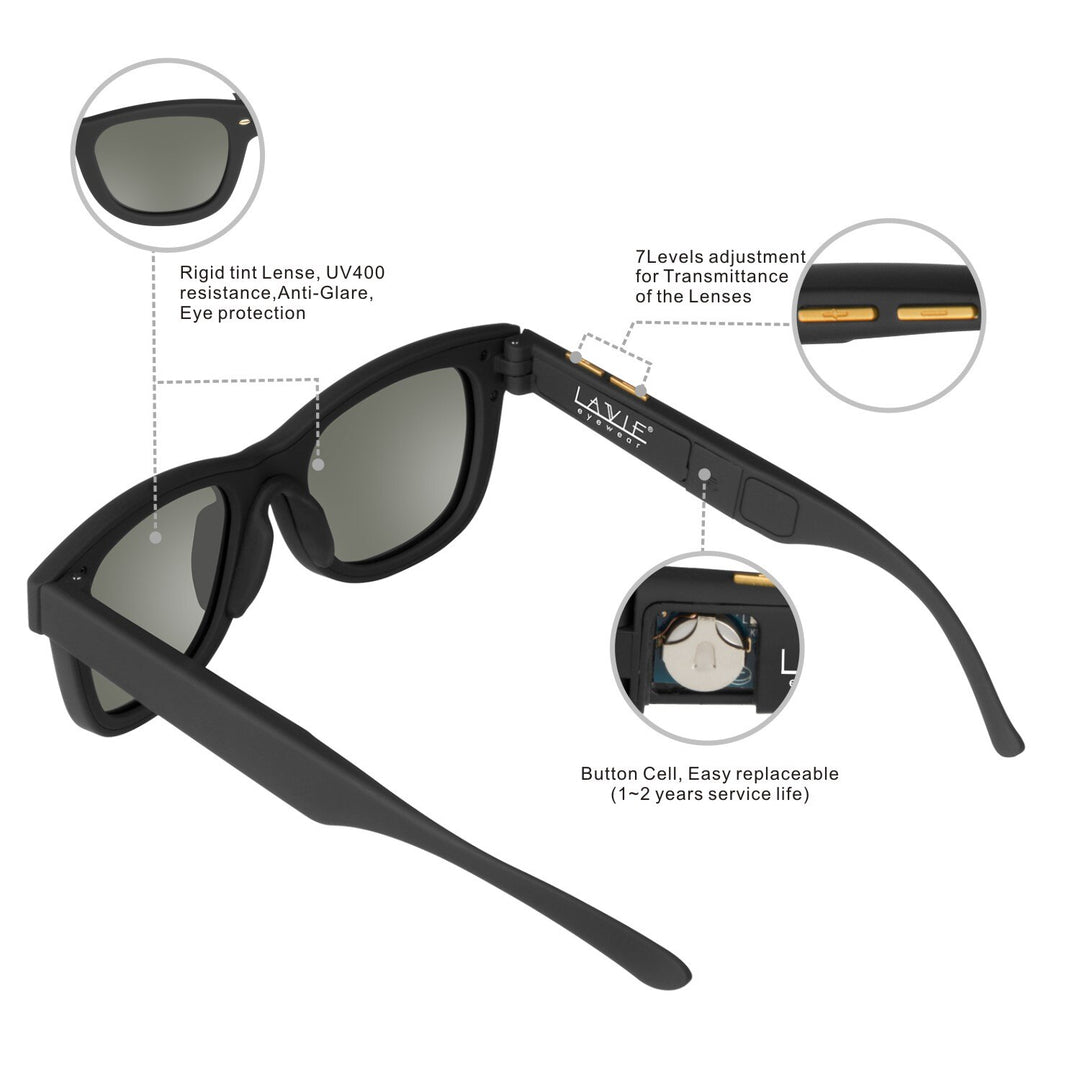 Sunglasses with Variable Electronic Tint Control