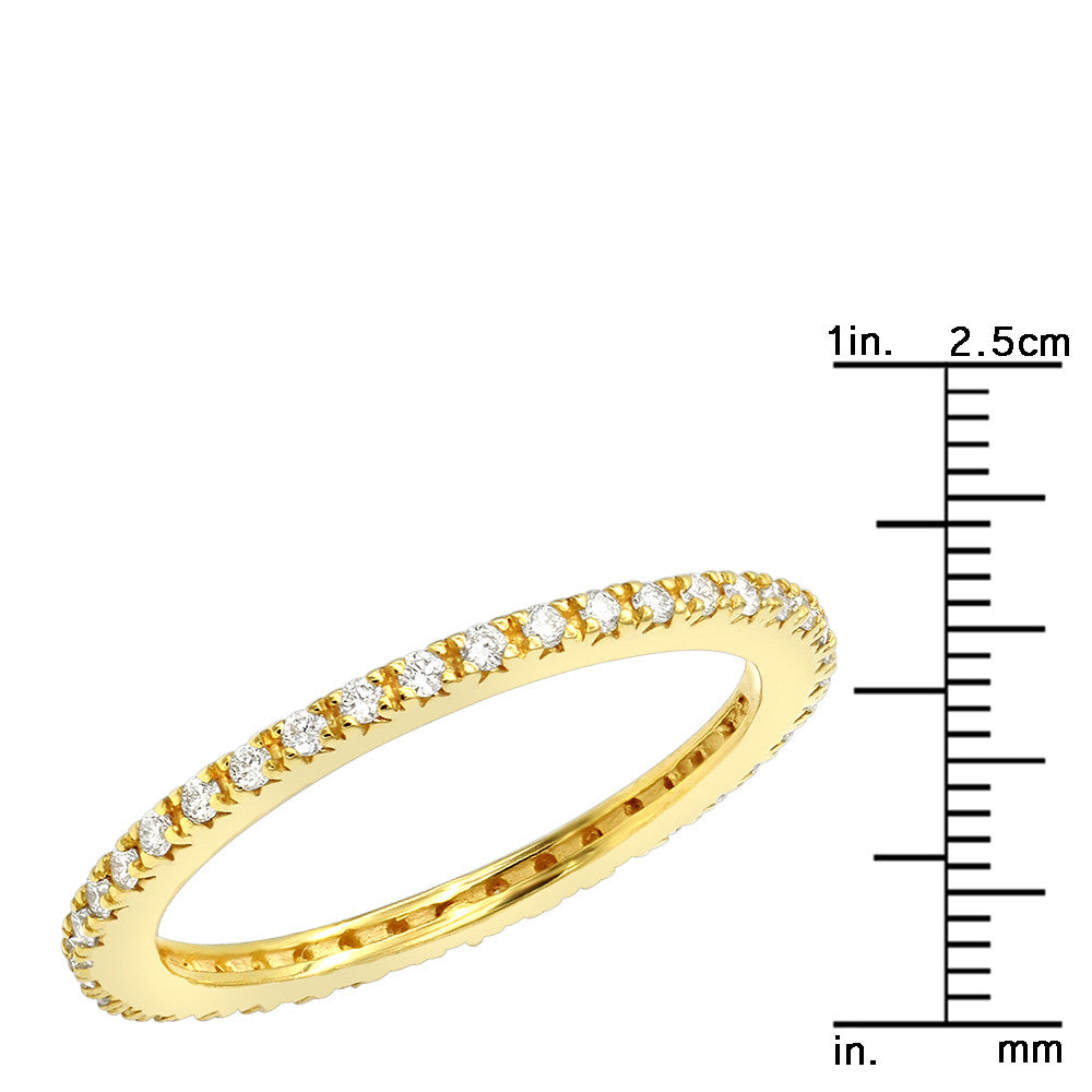 3mm Eternity Bang Ring Embellished With Crystals In 18k Gold Filled