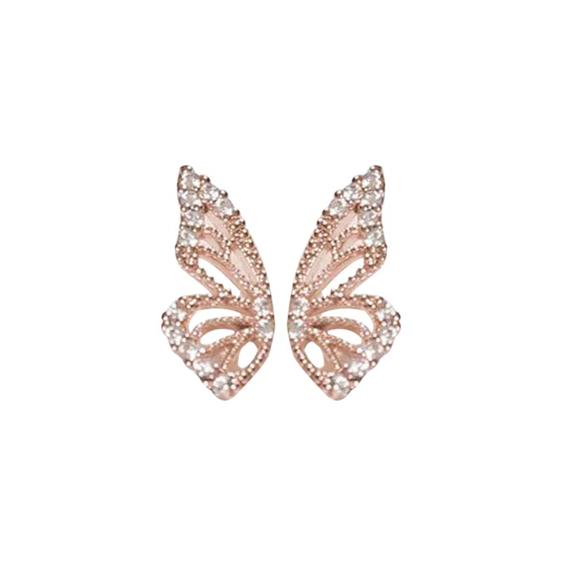 New Rhinestone Butterfly Wing Stud Earrings For Women