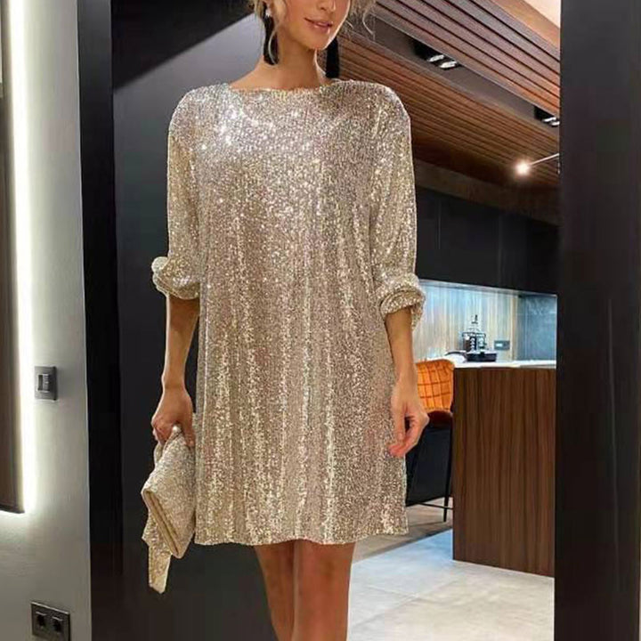 Women's Long Sleeve Glitter Dress