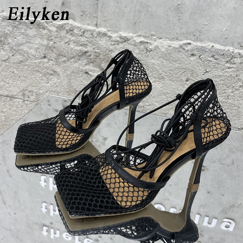 High Heel Lace Up Sandals