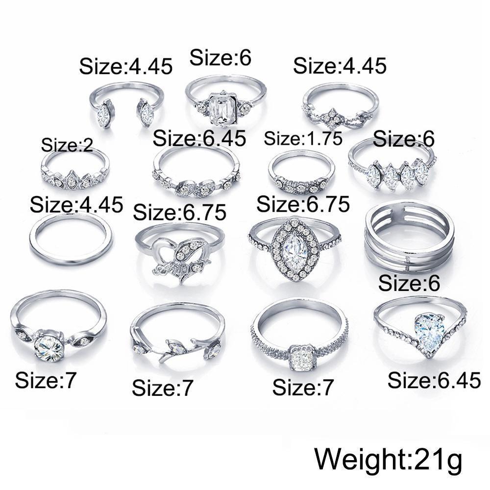 15 Piece Halo Pave Ring Set With Austrian Crystals