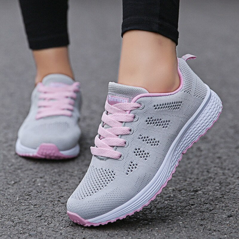 Womens Flats Sneakers Mesh Breathable