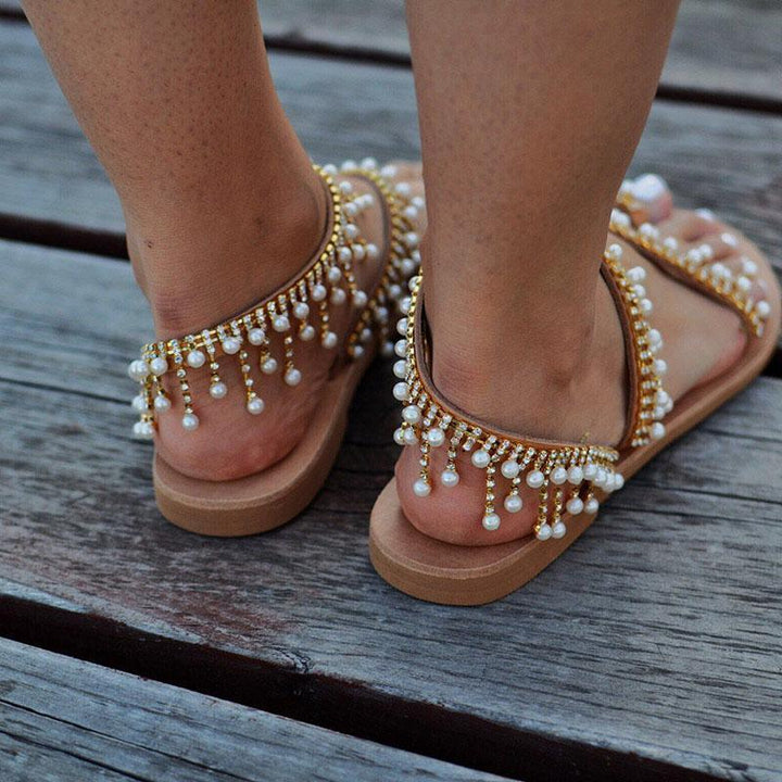 Vintage Pearl Boho Sandals