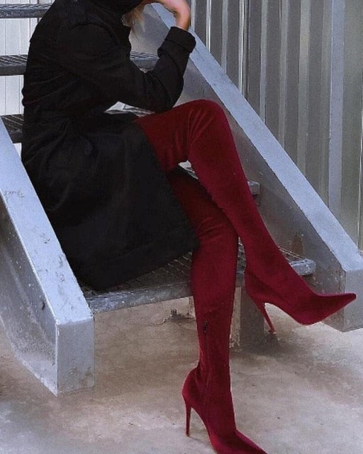Thin Long Thigh Boots For Women
