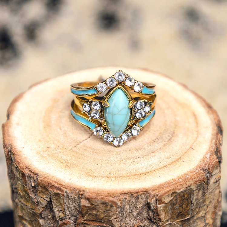 Achieving Dreams Turquoise Ring Set