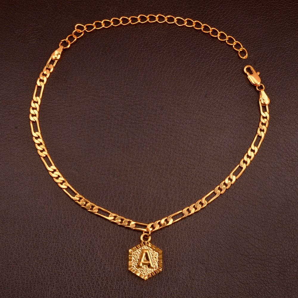 Extender Chain / A-Z Initial Letter Anklet for Women