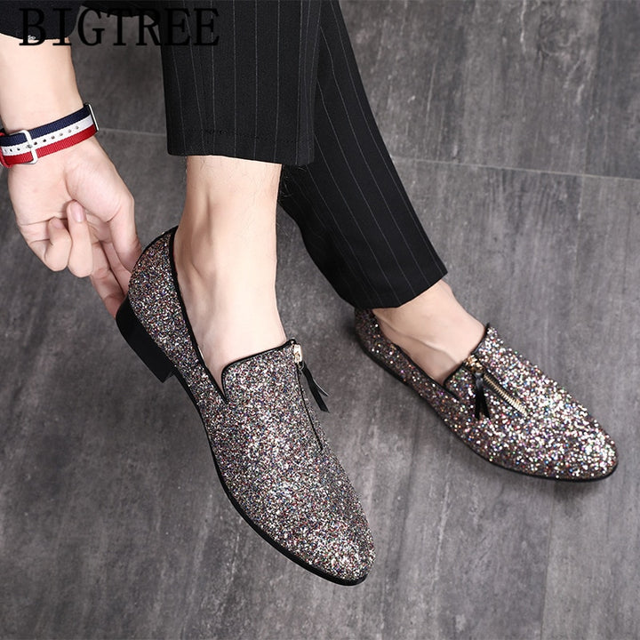 Glitter Coiffeur Loafers Men Dress Shoe