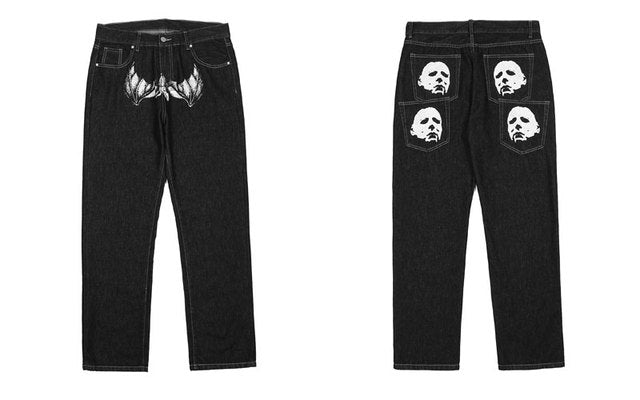 Men's Graphic Print Baggy Jeans
