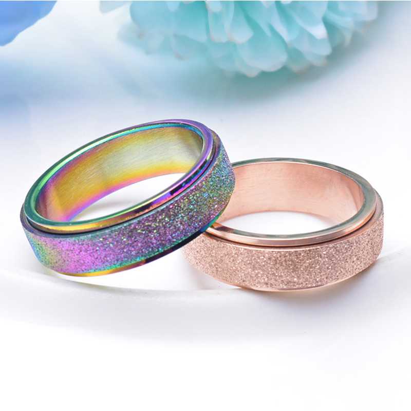 6mm Spinner Ring For Women Men Stress Release