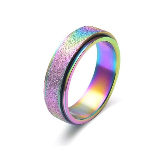 6mm Spinner Ring For Women Men Stress Release