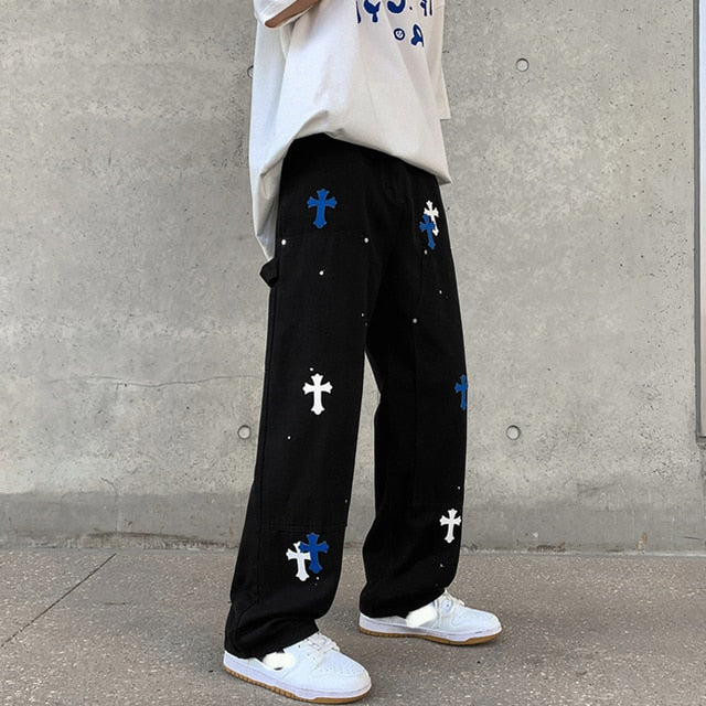 Streetwear Embroidery Baggy Jeans