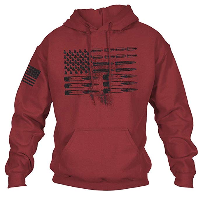 Men's Winter Sweatshirt Long Sleeve American Flag Casual Pullover Hoodie