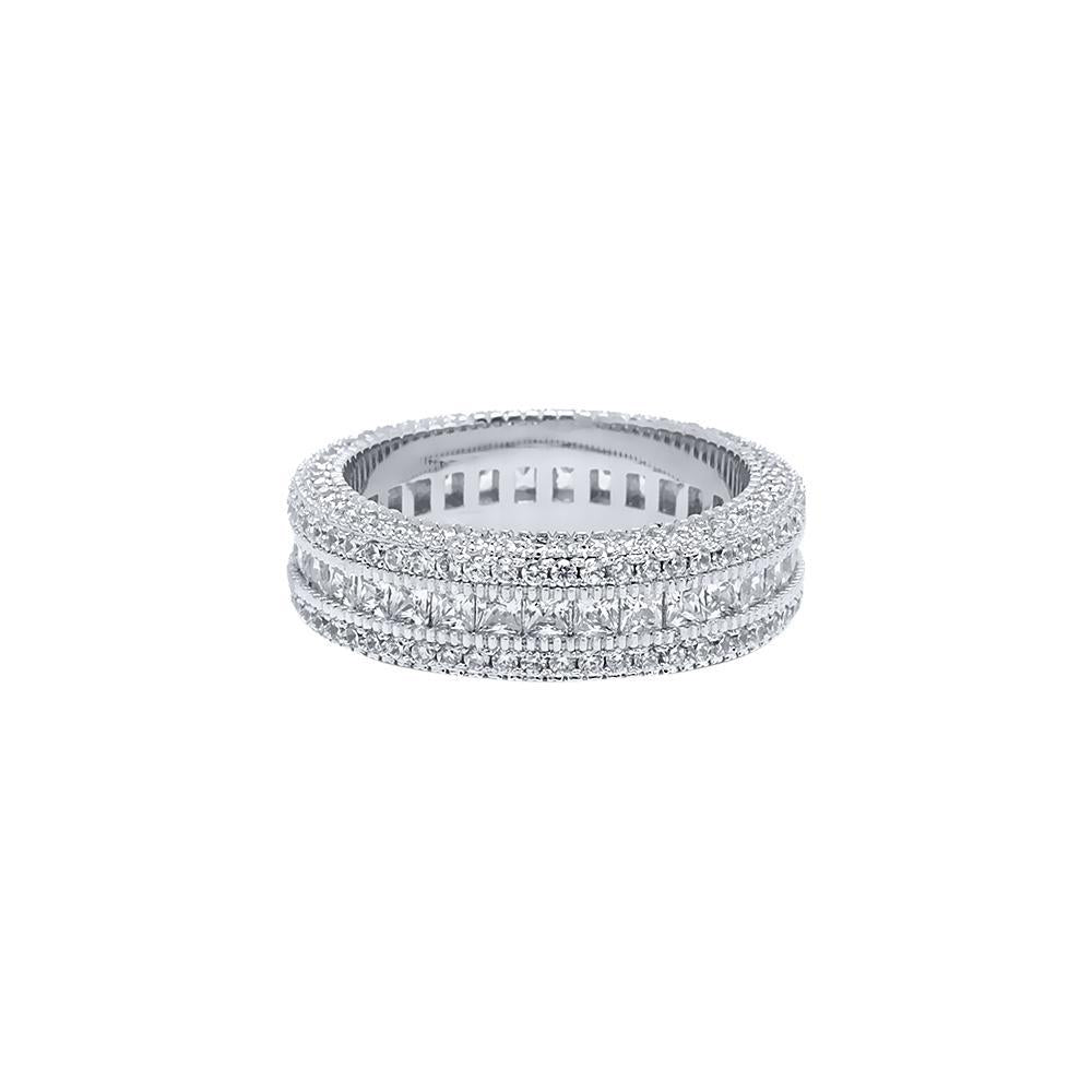Classic Diamond Created Eternity Princess Cut Ring