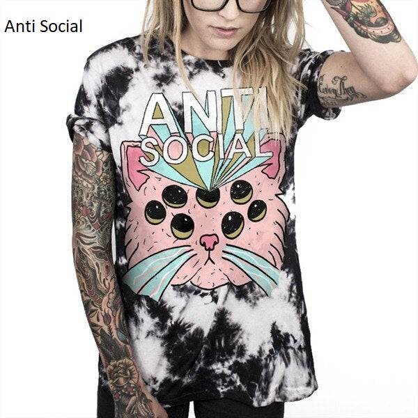 Raisevern New ANTI-SOCIAL 3D Printing T Shirt