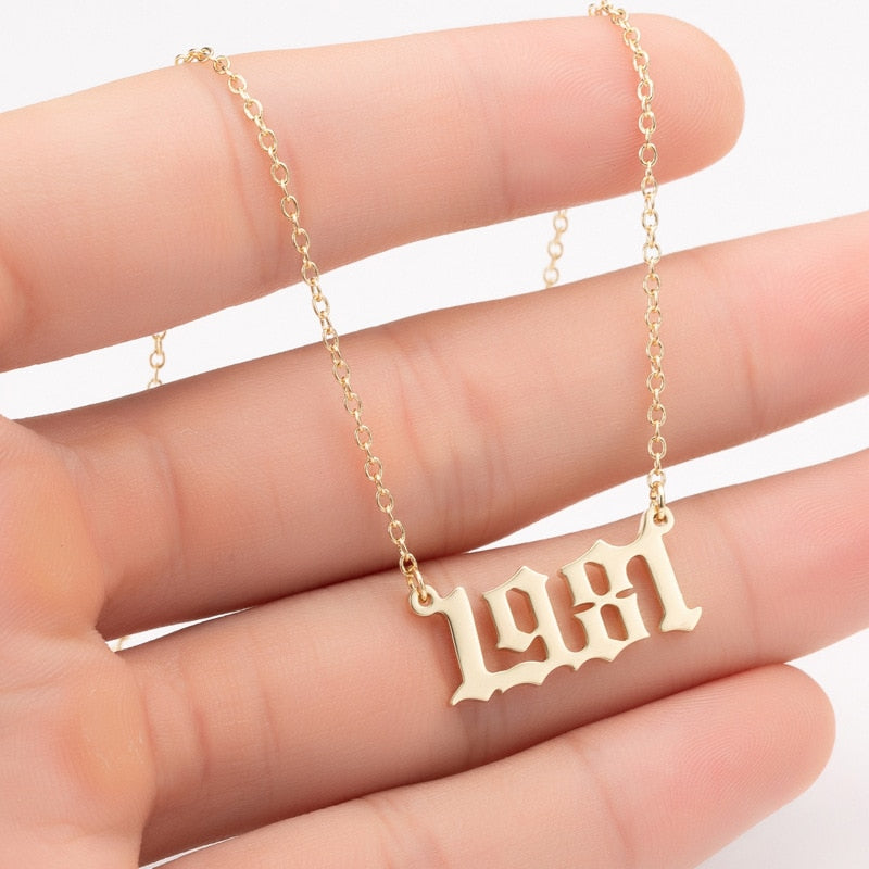 Women Personalized Necklace Special Date Year Number