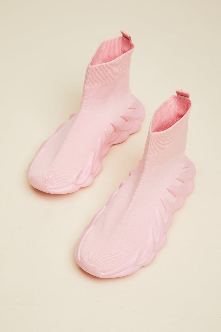 Pink High Top Sock Sneakers