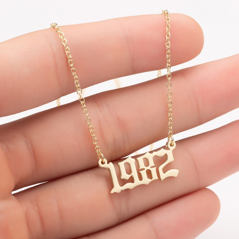 Women Personalized Necklace Special Date Year Number