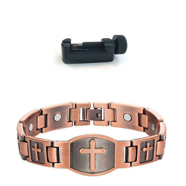 Escalus Cross Pattern Magnetic Bracelet For Men