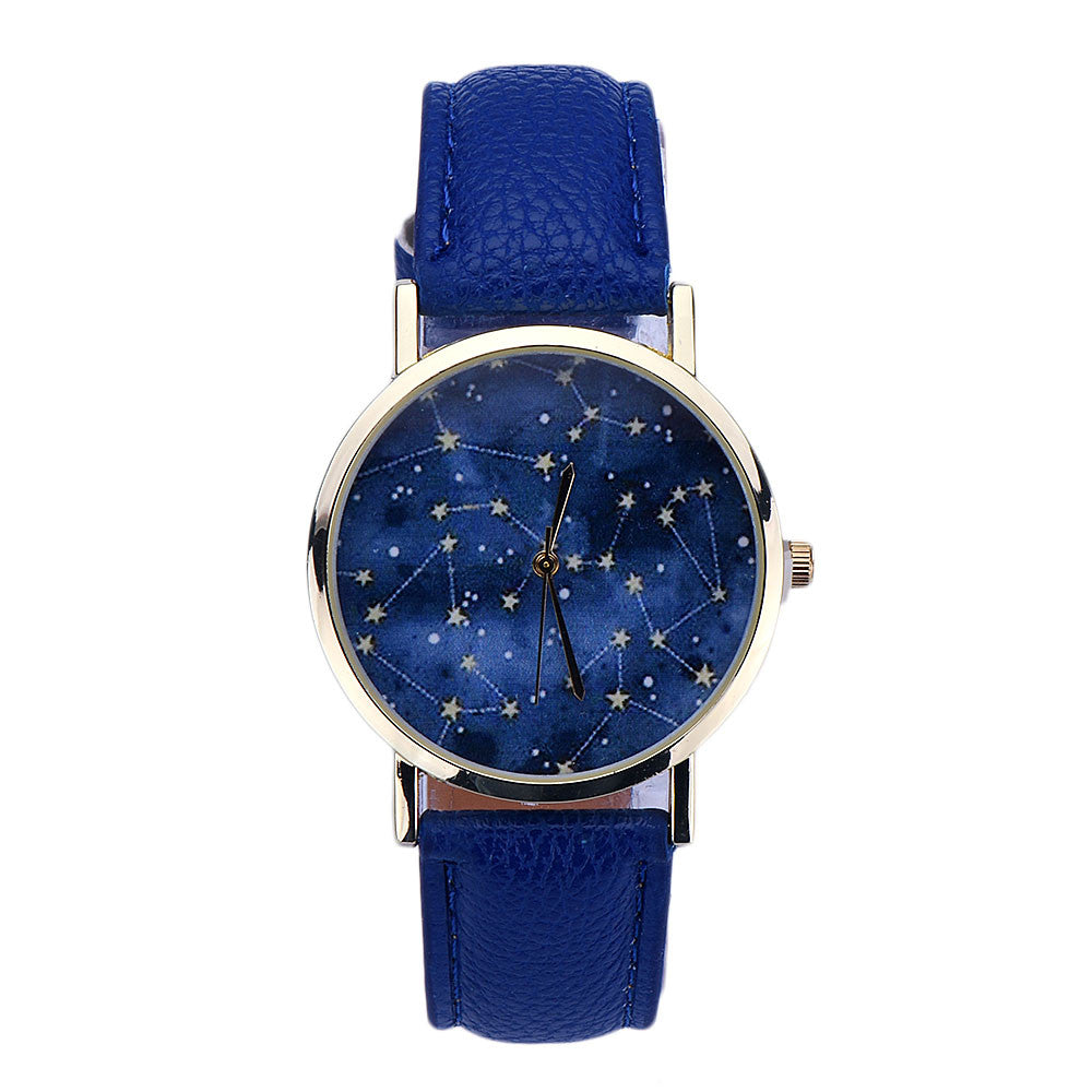 Women Fashion Sky Stars Night Pattern Watch