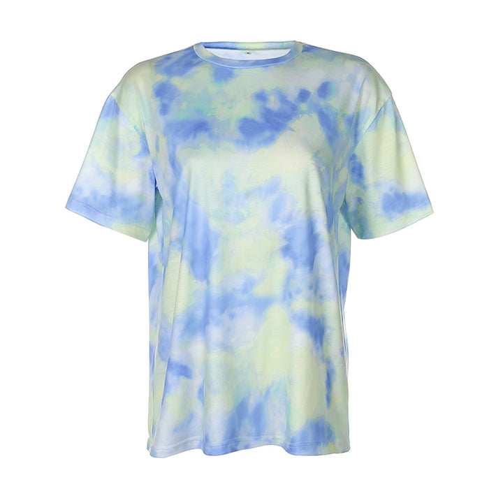 IAMHOTTY Tie Dye Print Basic T-Shirt Shorts