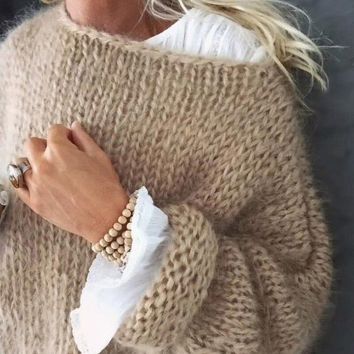 Women's Chunky Knitted Fluffy Pullover Tops