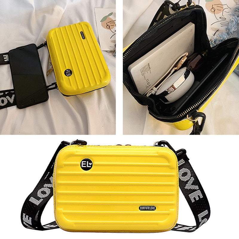 Women Mini Suitcase Shape Crossbody Bag