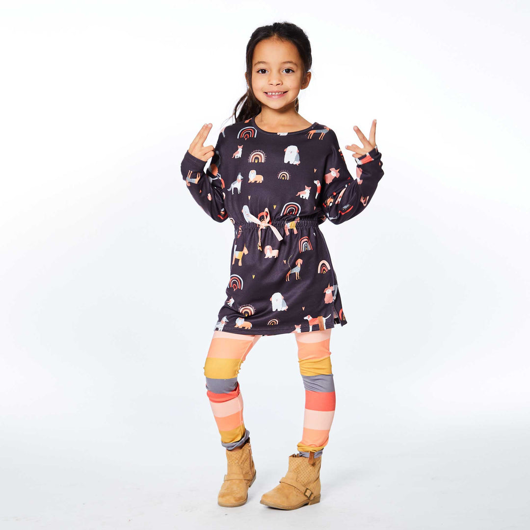 Printed Poodles Long Sleeve Tunic