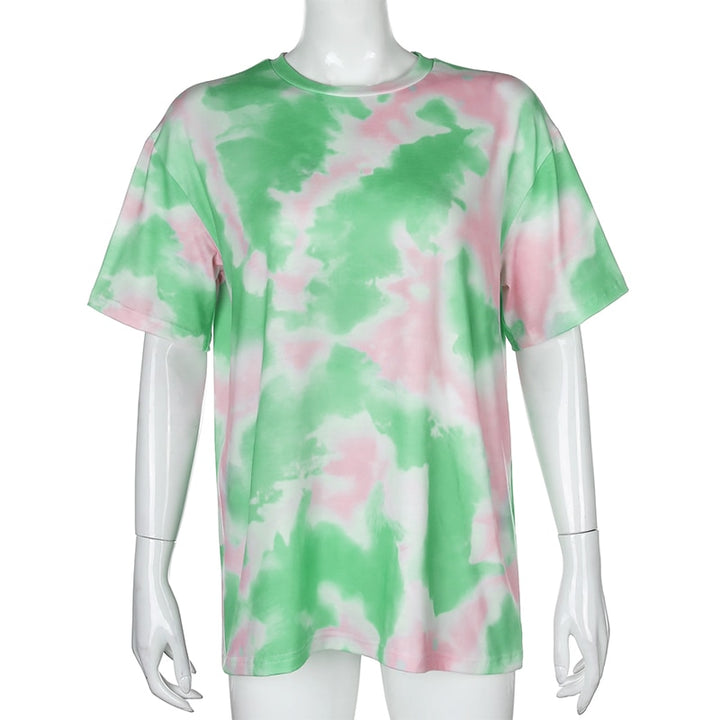 IAMHOTTY Tie Dye Print Basic T-Shirt Shorts