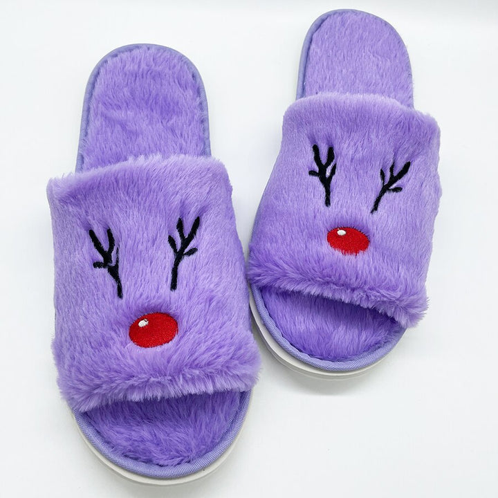Women Christmas Slippers Plush Shoes